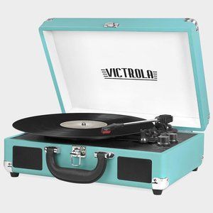 VITROLA JOURNEY BLUETOOTH SUITCASE RECORD PLAYER- VSC-550BT- CLASSIC DESIGN